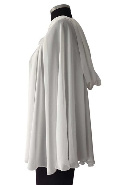 MODA NUR Μπολερό μανδύα, μπολερό με κουκούλα, ασπρόμαυρο μανδύα, μανδύα νύφης