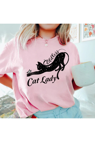 Wish BF Tricou oversize cu imprimeu Cat Lady fără copii