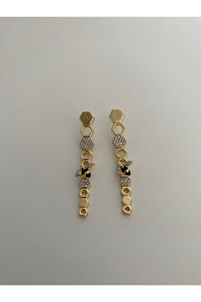 Arif KOÇ 24 ayar altın kaplama üzeri rodyum kaplama arı detaylı petek model s...