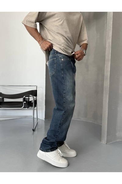 Denim Shorty Pytlovité tmavě modré džíny se zvýšeným modelem