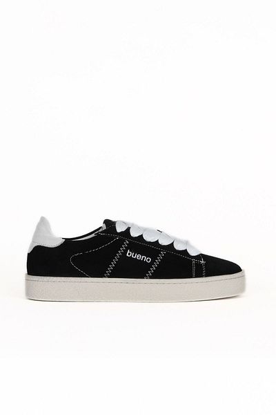 Bueno Shoes Pantofi sport pentru femei din piele intoarsa neagra 16wa8213