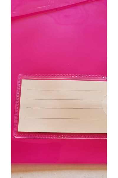 Modellino Renkli Şeffaf Kalın A4 Cırtlı Dosya Cepli Dosya - Pembe
