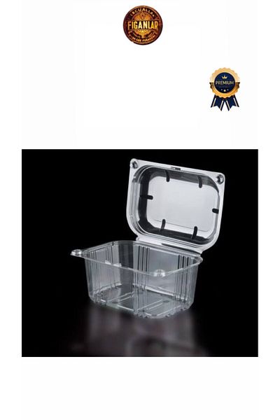 figanlar ambalaj Deep Plastic Lid Fruit and Vegetable Preservation Storage Container (Shale) Container 1000 Gr 25 Pieces
