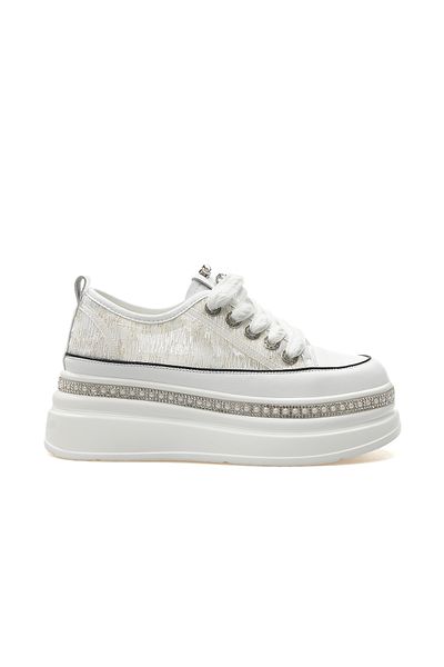 Guja Women's Stone Detailed Sneaker Casual Shoes 25Y 25Y423-3 Z White