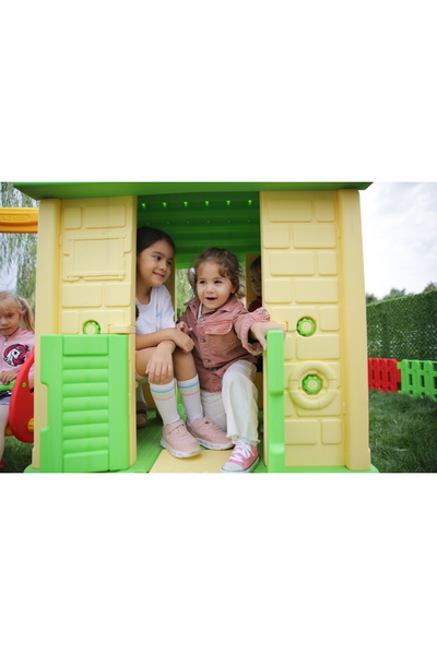 MUPARK Büyük Oyun Parkı - Kaydıraklı Salıncaklı Oyun Evi | Anaokulu Kreş Bahçe Oyuncağı Dayanıklı Set