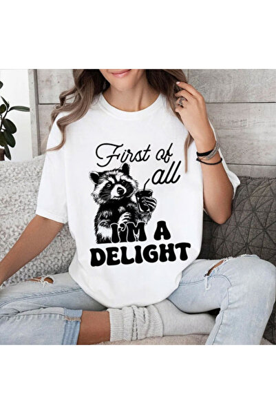 Wish BF أولاً، تي شيرت مطبوع كبير الحجم من I'M A DELIGHT