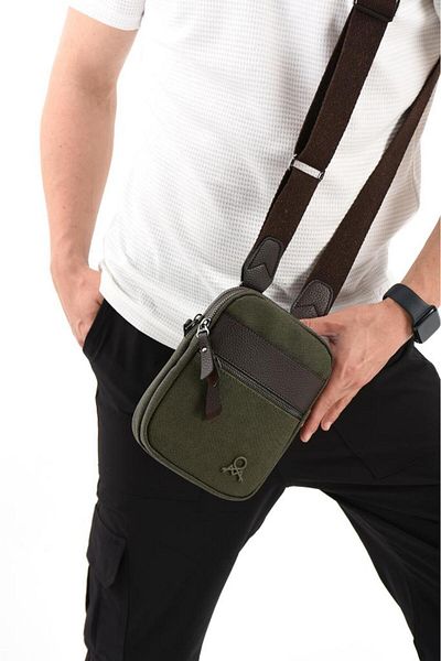 Baginn Υφασμάτινη πάνινη τσάντα τηλεφώνου Ανδρική τσάντα Messenger 20*12 cm Τσάντα ώμου με χιαστί λουράκι Mega Bag
