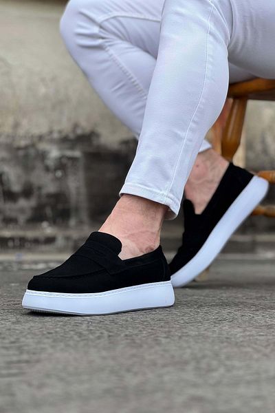 MR RZN STORE Black Suede Men's Casual Shoes