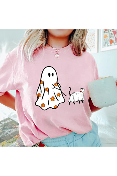 Wish BF Fantoma și pisică cu imprimeu supradimensionat tricou