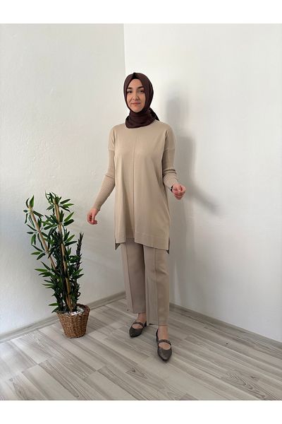 Marjita Basic Mercerized Cold Thread Hijab Tunic - Beige