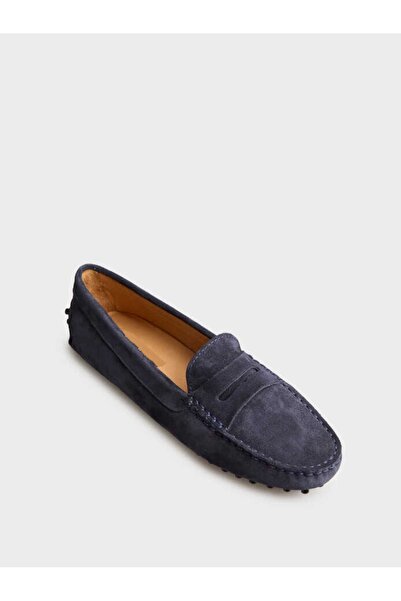 West To West Kadın Lacivert Süet Loafer | Rahat ve Şık Günlük Ayakkabı