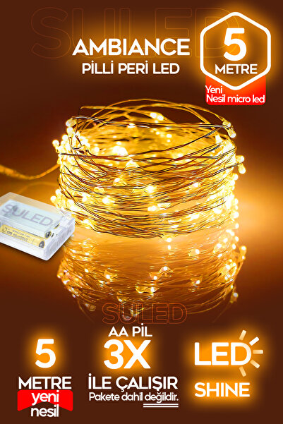 Led 5 Metre Pilli Peri Dekor Işık Günışığı, Dekoratif Lamba Gün Işığı Yılbaşı Çam Ağacı Ev Süslemeli