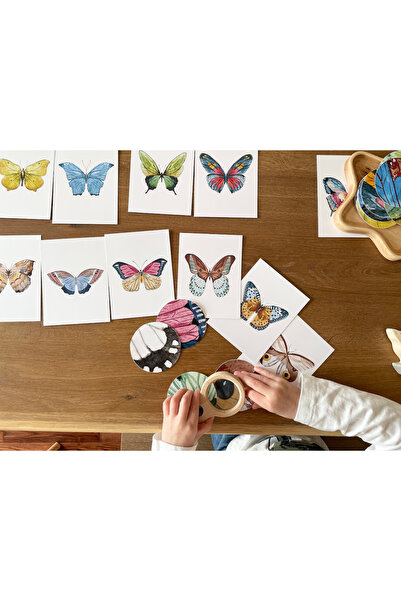 Organik Yolda بطاقات مطابقة الفراشة، تتضمن 30 فراشة مختلفة و30 بطاقة نمط. (13...