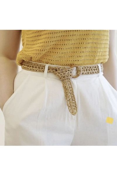 PACHİRA Paper Twine Straw Knitting Belt Straw Color