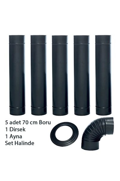 köysepetim Siyah soba 5 li boru seti