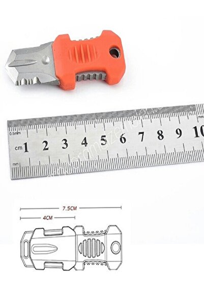 moonparacord Sırt Çanta Klipsli Turuncu Renk Mini Kamp Bıçağı