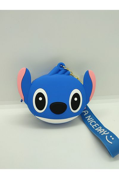 Mia Giyim Cute Stitch Silicone Coin Purse Keychain and Bag Accessory