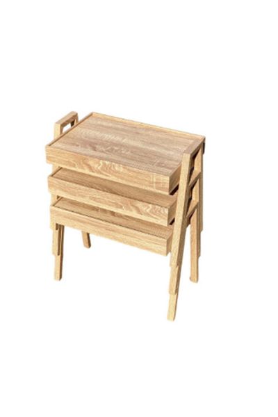 ROYAL ROSE 3-Piece Coffee and Tea Table Set, Beige, 50 x 35 x 41 cm