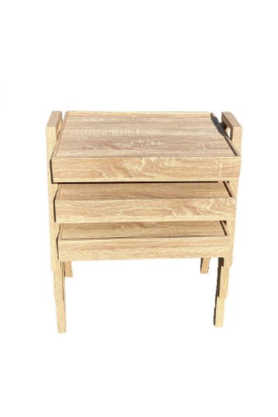 ROYAL ROSE 3-Piece Coffee and Tea Table Set, Beige, 50 x 35 x 41 cm