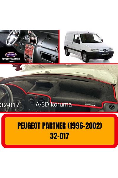 A3D TORPİDO KORUMA Peugeot Partner 1996-2002 Front Chest and Panel Protected Glove Box Carpet Protective Cover