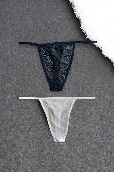BLİSS WEAR FASHION Women's 2Li String Thong Panties
