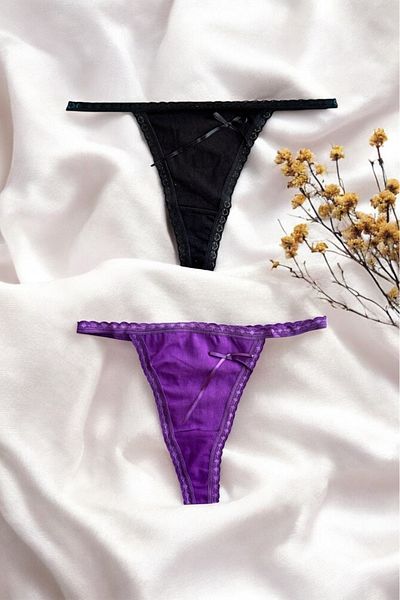 BLİSS WEAR FASHION Women's 2Li String Thong Panties