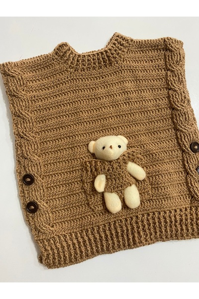 TrendYünEvi El Örgüsü Bebek Süveter Yelek (1 - 1,5 Yaş)