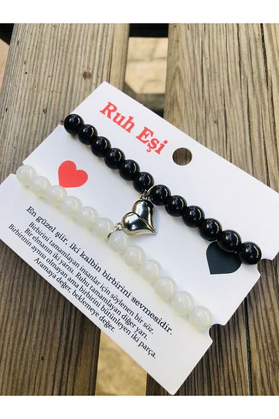 Sewor Phosphorescent Cat's Eye Lover Bracelet with Soulmate Written 2 Pieces