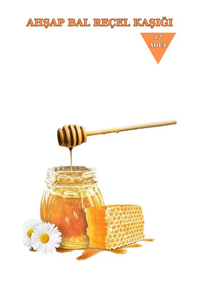 kamptek kamp teknolojisi Wooden Honey Jam Spoon Long 15 cm 12 Pieces from Kamptek Wood Workshop