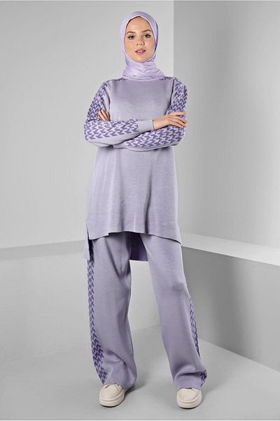 Alvina PATTERNED DOUBLE KNIT PANTSET 43222