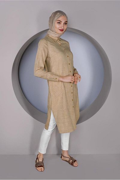 Alvina Long Tunic with Buttons 41343