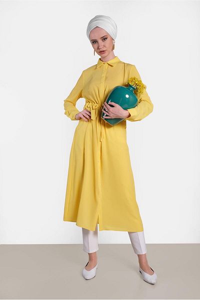 Alvina Elastic Lace-Up Tunic with Waist Strap 4424
