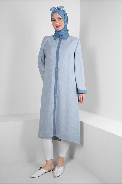 Alvina BUTTON LONG TUNIC WITH BUTTON BACK 43793