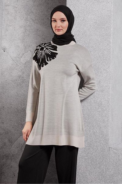 Alvina Bead Embroidered Knit Tunic 44914