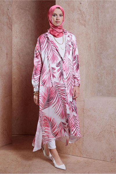Alvina Long Satin Tunic 44611 - Patterned