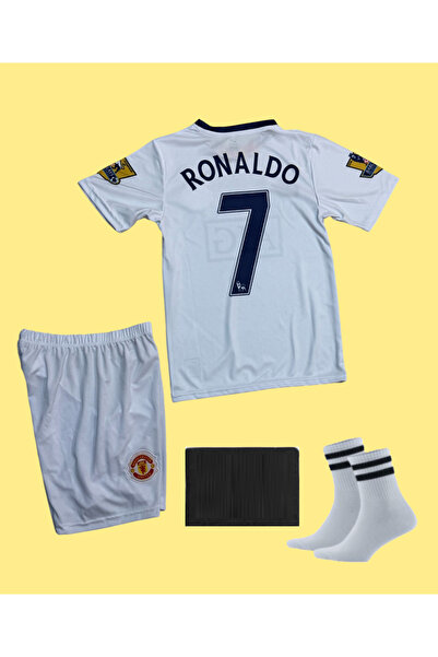 Genel Markalar Ronaldo Beyaz 2008 Sezon Retro Futbol Çocuk forması 4'lü Set