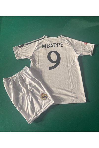 FAMİLYSTAN Real Madri'd White 2024/25 Νέα σεζόν Mbabpe Soccer Kids Jersey Σετ 2 τεμαχίων