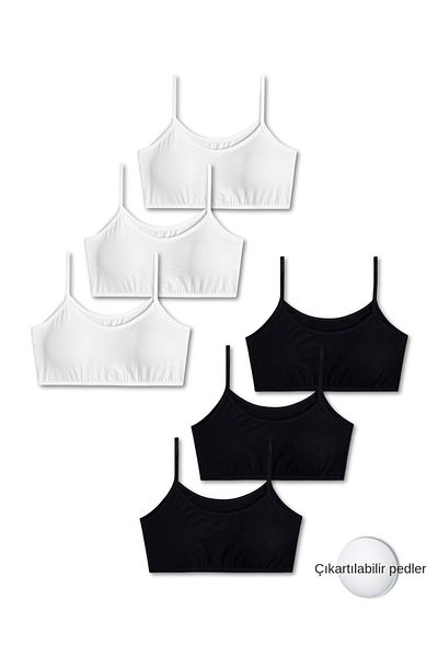 GizaKids Girl's Lycra Combed Cotton Thin Strap Padded Training Set 95% Cotton