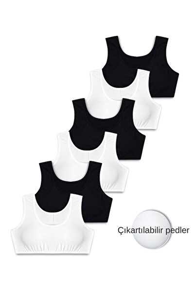 GizaKids Girl's Cotton Lycra Combed Milkmaid 6-Piece Tank Top Set