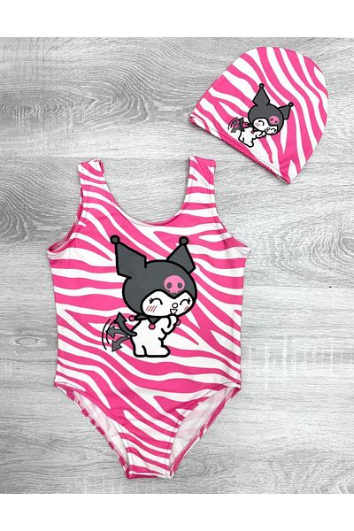Elit Kuromi Character Bonneted Girl's Baby Swimsuit