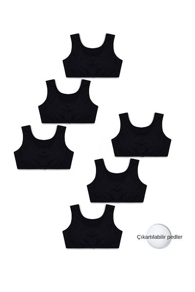 GizaKids Girl's Cotton Lycra Combed Milkmaid 6-Piece Tank Top Set