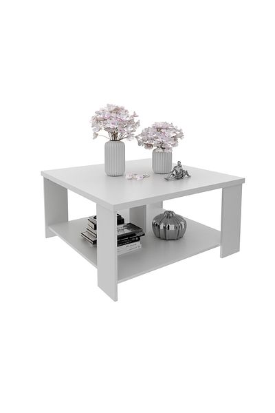 ARTLY Center coffee table for living rooms and homes, white color, 90*90*45.5
