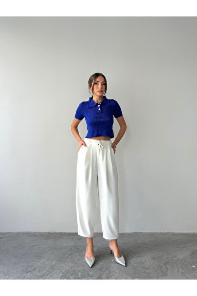 Somut istanbul Women's Carrot Cut Baggy Trousers with Pockets