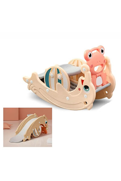 FULLJOY كرسي هزاز علي شكل ضفدع مع زحليقة دولفين وحامل كرة سلة