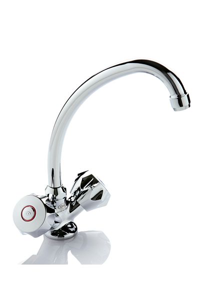 GS Rubinetterie GS Mercury Bath Basin Faucet 1 Hole Basin Mixer / 6C Dual Brass Chromed Handles / Chrome