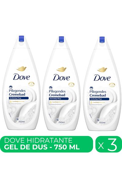 Dove Hidratante, gel de dus, 3 buc x 750 ml