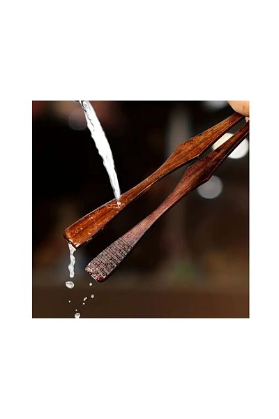 Generic ملقط طعام خشبي متعدد الاستخدامات ومقاوم للحرارة - مثالي للطهي والشواء والخبز والسلطات والتقديم