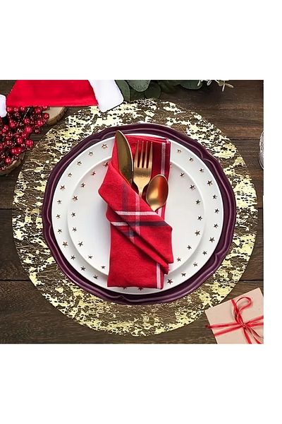 Generic 12 Pieces Gold Placemats, Lightweight Gold Mesh Placemats for Home and Guest Dining Table Decor