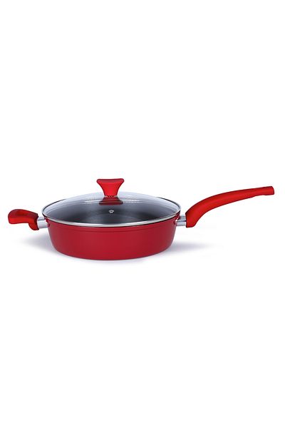 LİVOO Red frying pan with lid MEP131R, diameter 26 cm
