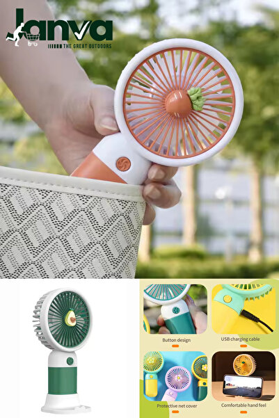 Janva Şarjlı Mini El Fanı ve Masa Fanı Soğutucu Pervane Taşınabilir Şarj Edilebilir Pratik Mini Vantilatör